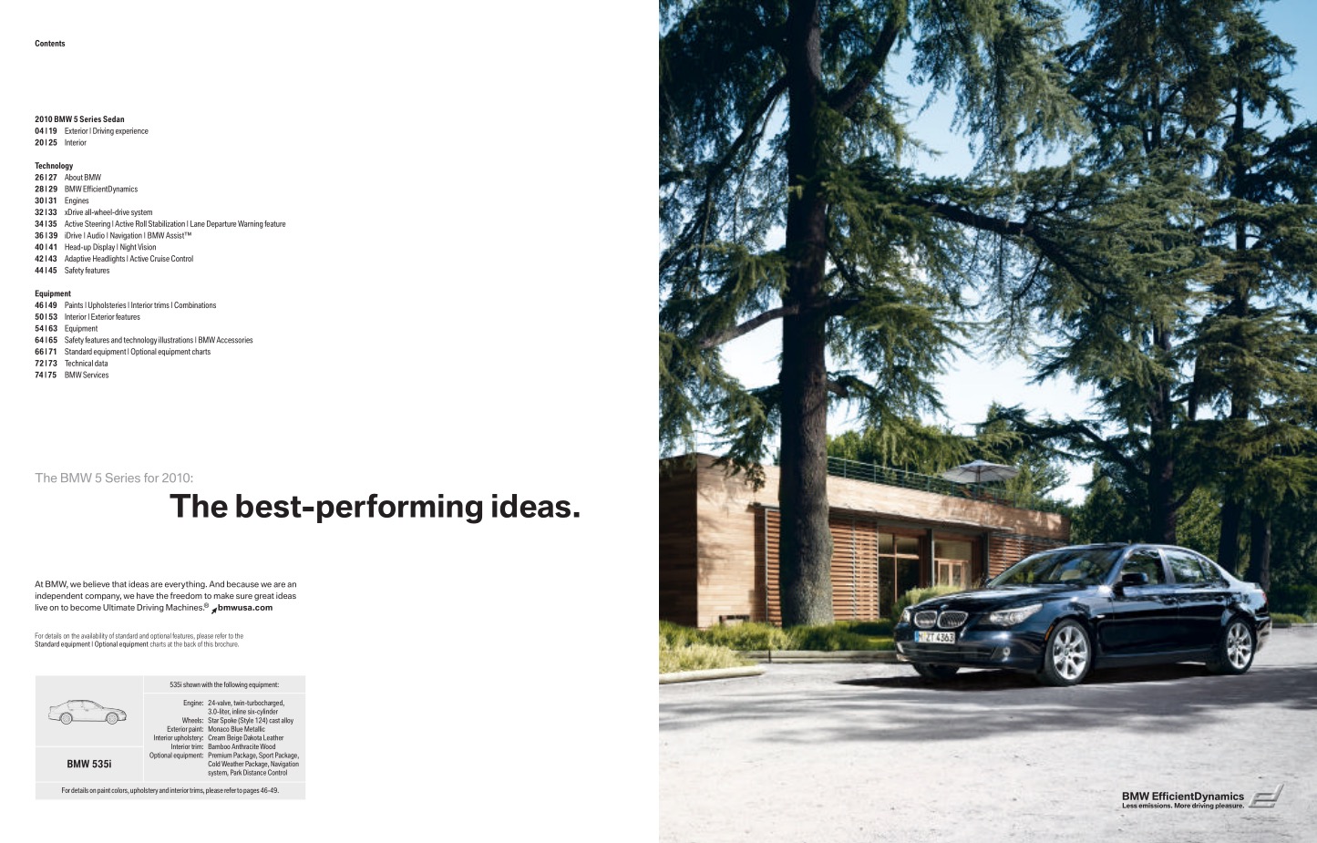 2010 BMW 5-Series Brochure Page 23